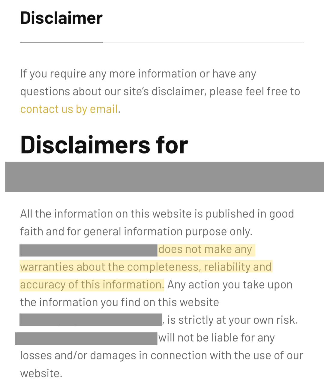 Real disclaimer pulled from a competing Indian dropshipping course, brand redacted (4 of 4)